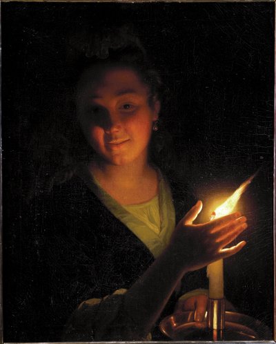 Femme avec une lumière - Godfried Schalcken