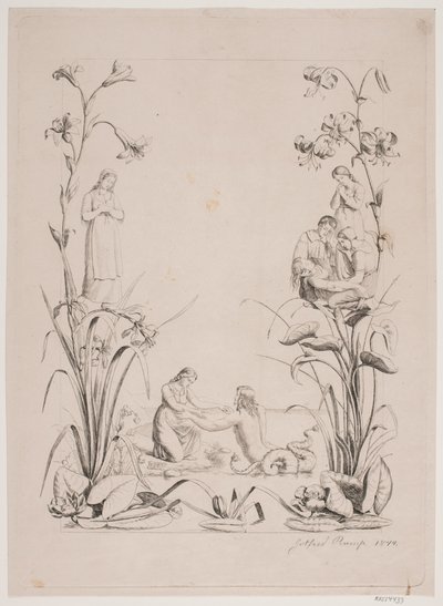 Dessin de bordure, probablement pour la page de titre de "Liden Gunver" - Godtfred Rump