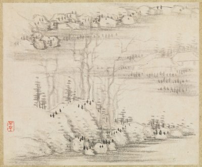 Paysages et arbres - Gong Xian