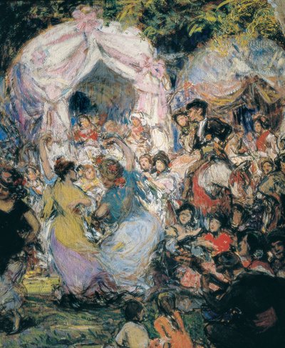 Danseurs de flamenco, peinture par Gonzalo Bilbao y Martinez c.1915 - Gonzalo Bilbao Martinez