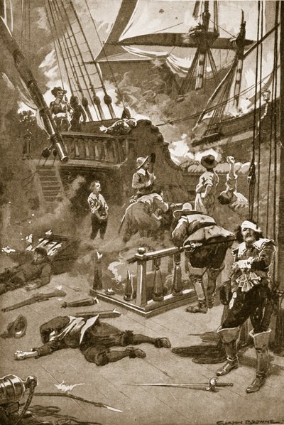 La bataille de Camperdown, 29-31 juillet - Gordon Frederick (after) Browne