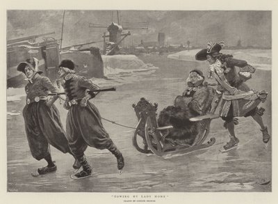 Remorquer Ma Dame à la Maison (lithographie) - Gordon Frederick (after) Browne