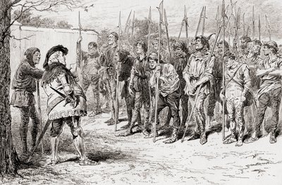 Scène de la pièce de William Shakespeare, Henri IV, Partie 1, Acte IV, Scène 2, de Les Œuvres de William Shakespeare, publié en 1896 - Gordon Frederick Browne