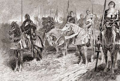 Scène de la pièce de William Shakespeare, Henri V, Acte IV, Scène 2, de Les Œuvres de William Shakespeare, publié en 1896 - Gordon Frederick Browne