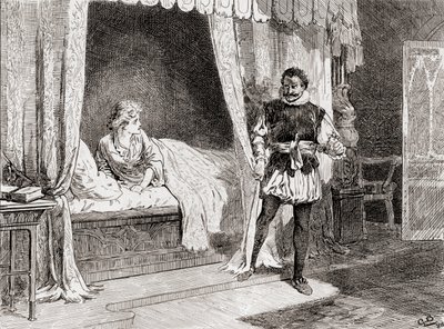 Scène de la pièce de William Shakespeare, Othello, Acte V, Scène 2, de Les Œuvres de William Shakespeare, publié en 1896 - Gordon Frederick Browne