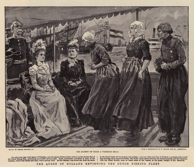 La Reine de Hollande passant en revue la flotte de pêche néerlandaise - Gordon Frederick Browne