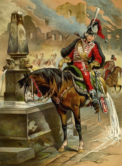 Illustration du livre Les Aventures Surprenantes du Baron Münchhausen par Rudolph Erich Raspe, 1896 - Gottfried Franz