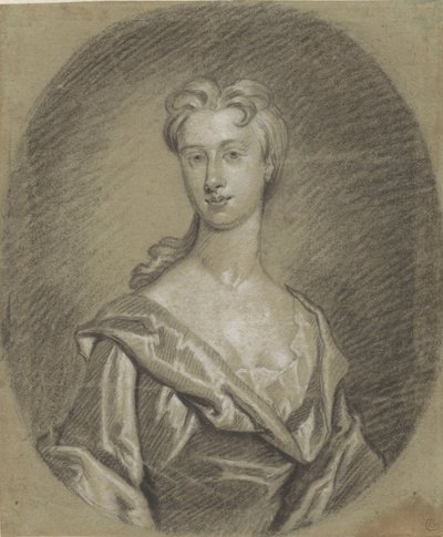 Portrait de dame, buste, en ovale - Gottfried Kneller