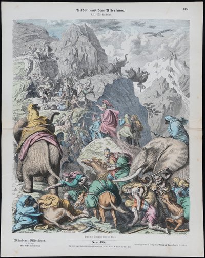Hannibal traverse les Alpes de Münchener Bilderbogen - Gottlob Heinrich Leutemann