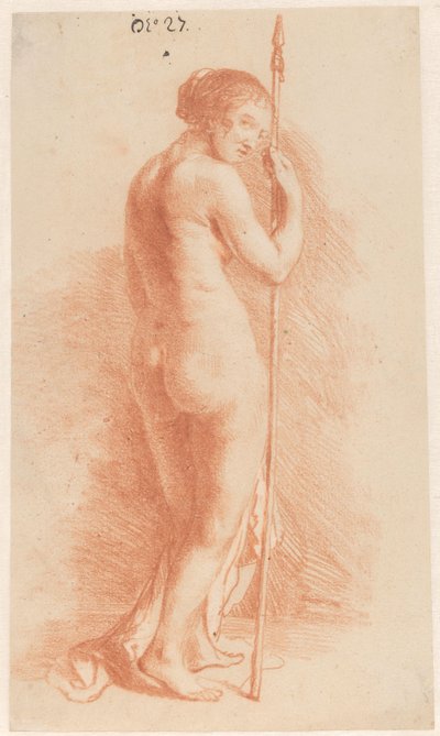 Femme debout avec une lance - Govert Flinck (attributed to)