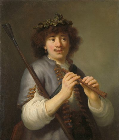 Rembrandt en berger avec un bâton et une flûte - Govert Flinck