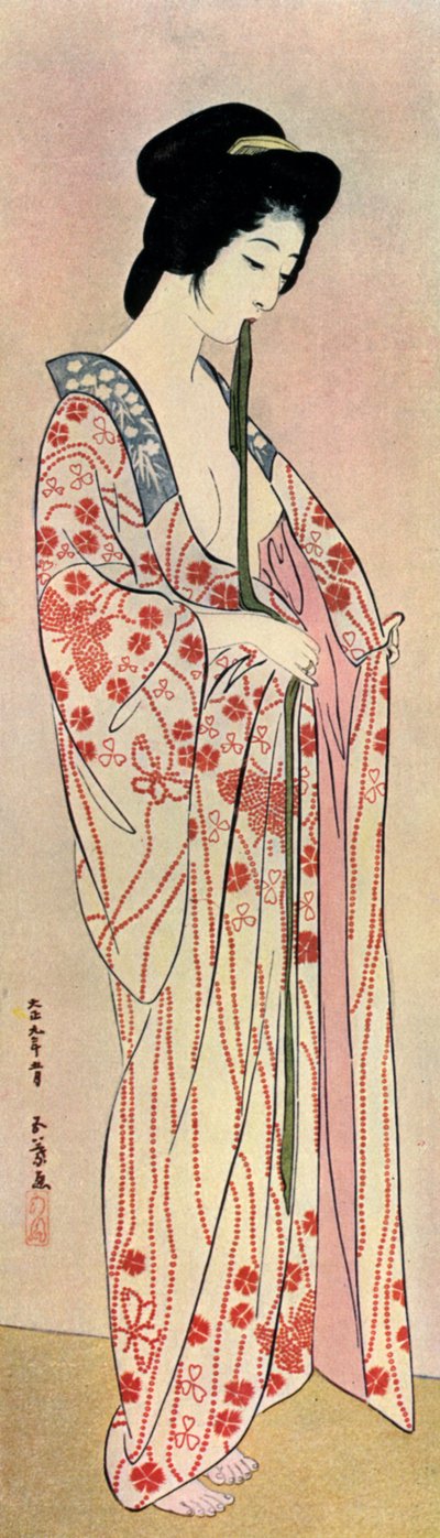 Une femme japonaise portant un nagajuban, 1920-1930 - Goyo Hashiguchi