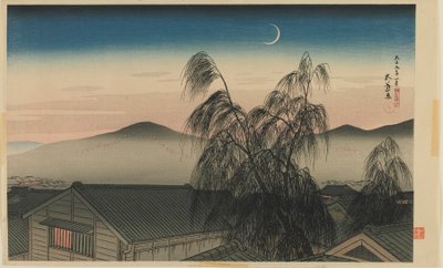 Lune du soir à Kobe (Kobe no yoizuki) ère Taisho, janvier 1920 - Goyo Hashiguchi