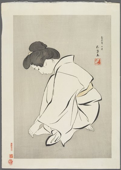 Femme coupant les ongles des pieds, après 1929 - Goyo Hashiguchi