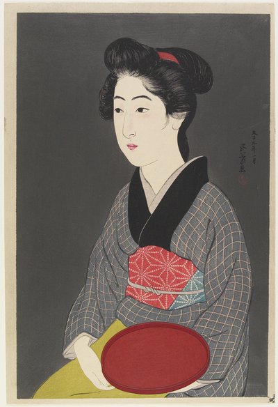 Femme tenant un plateau, 1920 - Goyo Hashiguchi