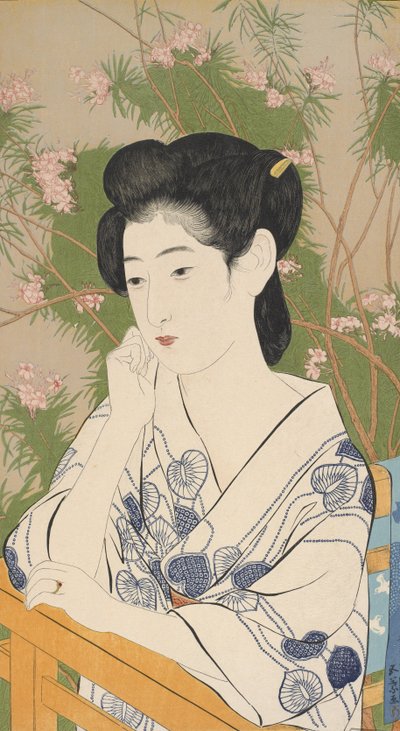 Femme dans un hôtel de source chaude, 1920 - Goyo Hashiguchi
