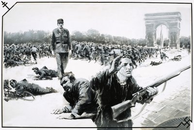 Charles de Gaulle descend les Champs Elysées lors de la libération de Paris. - Graham Coton