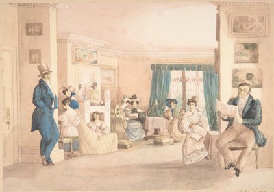 Un intérieur à Hatton, Warwickshire, 1820-30 - Granddaughters of Dr. Samuel Parr.