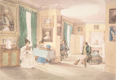 Un intérieur à Hatton, Warwickshire, 1820-30 - Granddaughters of Dr. Samuel Parr.