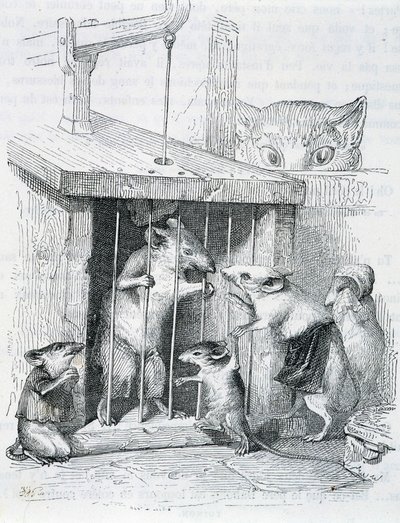 Souris piégée entourée de sa famille déchirée - par Grandville - Grandville