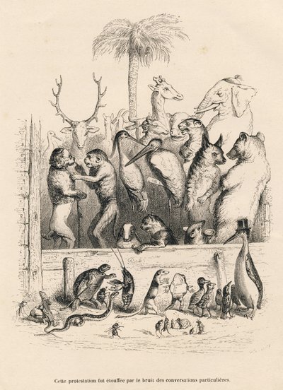 Conversation entre animaux - Grandville