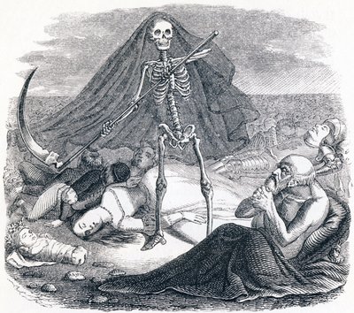 Le mort et le mourant - Fables de La Fontaine - Grandville