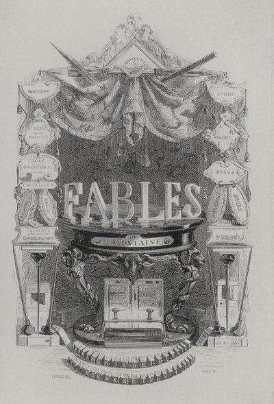 Page de titre des Fables de la Fontaine - Grandville