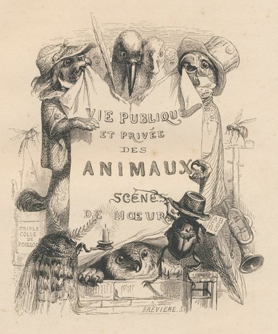 Frontispice du livre "Scènes de la vie privée et publique des animaux" - Grandville