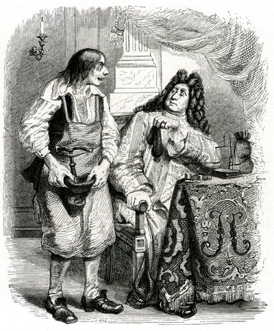 Le savetier et le financier : fable de La Fontaine illustrée par Grandville. - Grandville (1803 47)