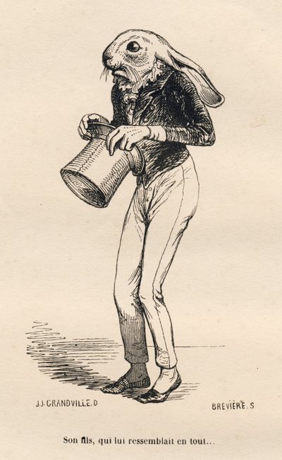 Lievre peureux en costume de dandy (Histoire d