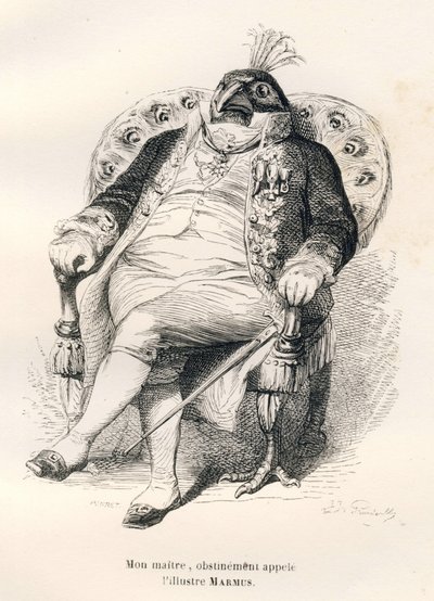 Paon assis sur son fauteuil (Guide-âne à l