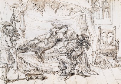 La Belle au bois dormant, illustration pour le conte de fées de Charles Perrault (1628-1703), gravure de Grandville (1803-1847) - Grandville