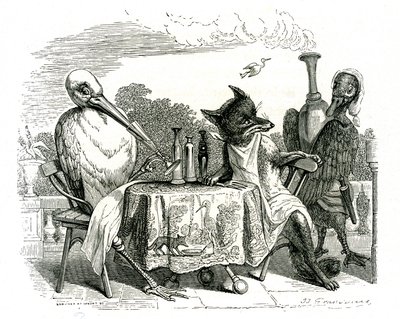 Le Renard et la Cigogne, illustration des 