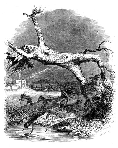 Le chêne et le roseau : fable de La Fontaine - Grandville (1803 47)