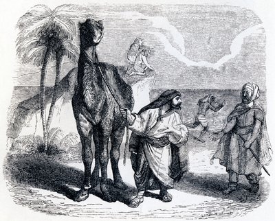 Le chameau et les bâtons flottants - Fables de La Fontaine - Grandville