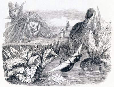 La colombe et la fourmi - Fables de La Fontaine - Grandville