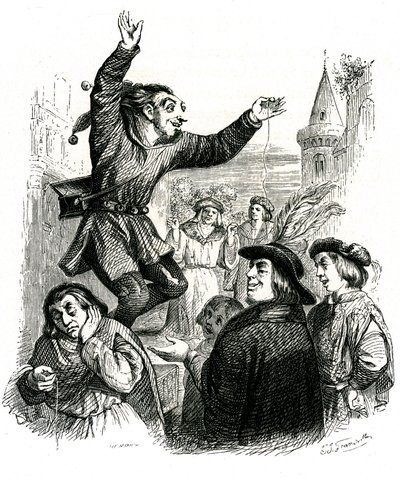 Le fou qui vend la sagesse : La fable de La Fontaine - Grandville (1803 47)