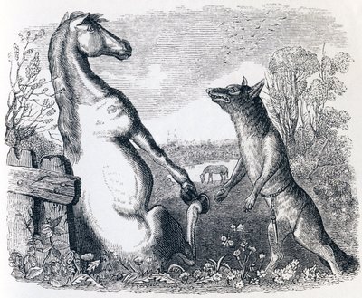 Le cheval et le loup - Fables de La Fontaine - Grandville