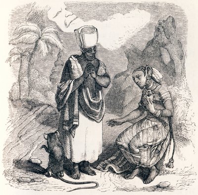 La souris métamorphosée en fille - Fables de La Fontaine - Grandville