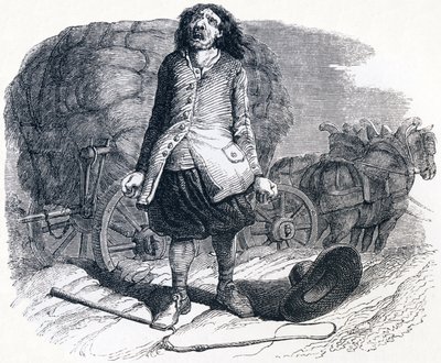 Le chartier embourbé - Fables de La Fontaine - Grandville