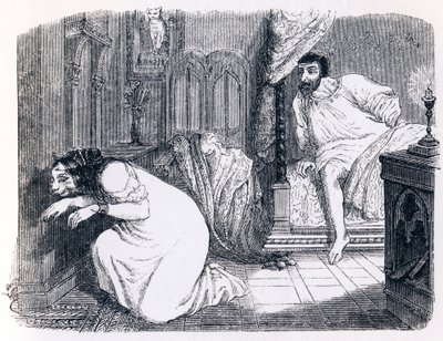 La chatte métamorphosée en femme - Fables de La Fontaine - Grandville