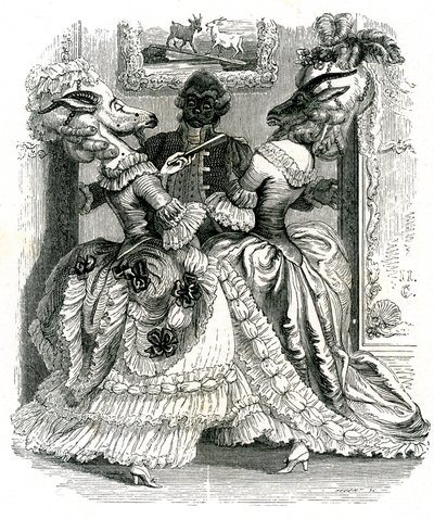 Les deux chèvres : La fable de La Fontaine - Grandville (1803 47)
