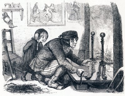 Le villageois et le serpent - Fables de La Fontaine - Grandville