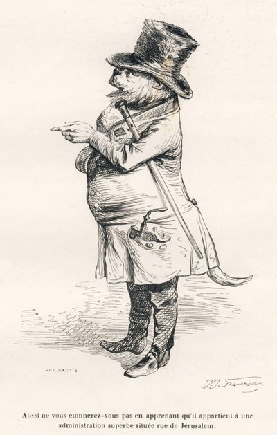 ... il appartient à une administration superbe située rue de Jérusalem. Vignettes illustrées par JJ Granville. Gravure signée Guilbaut dans la partie intitulée "Voyage d