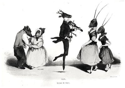 Un couple de chiens, de la série Les Métamorphoses du Jour - Grandville