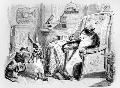 Le Chat, la Belette et le Petit Lapin, illustration pour 