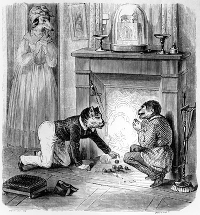 Le Singe et le Chat, illustration pour 