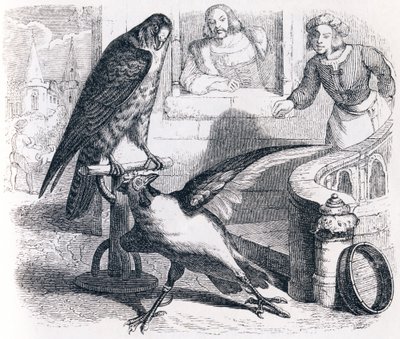 Le faucon et le chapon - Grandville