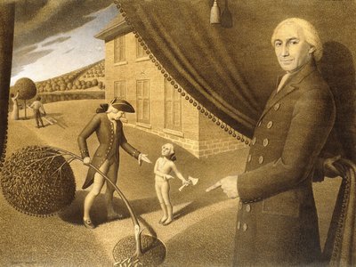 Dessin pour la fable de Parson Weems, 1939 - Grant Wood