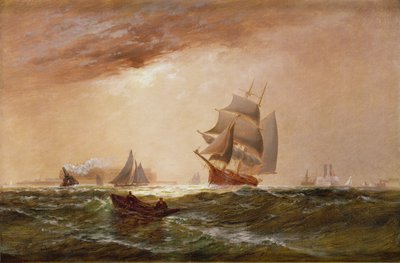Navires dans le port de New York, 1891 - Granville Perklins